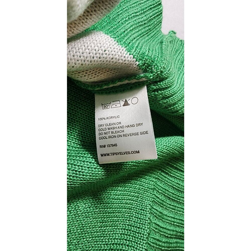 Tipsy Elves Sweater Mens Large Green Reindeer Ugly Christmas Unisex Funny Party - Picture 7 of 7